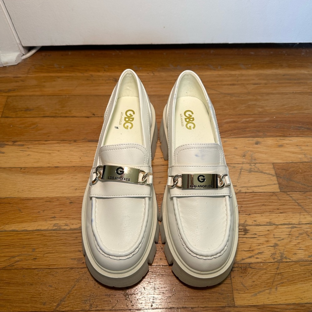 Chunky White Loafers